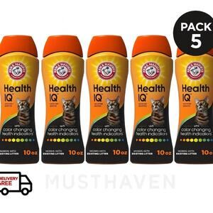 Pack 5 Arm & Hammer Health IQ Cat Litter Additive Color Health Indicators 6.5oz